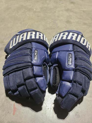 Blue Used Senior Warrior Alpha QX Gloves 14"