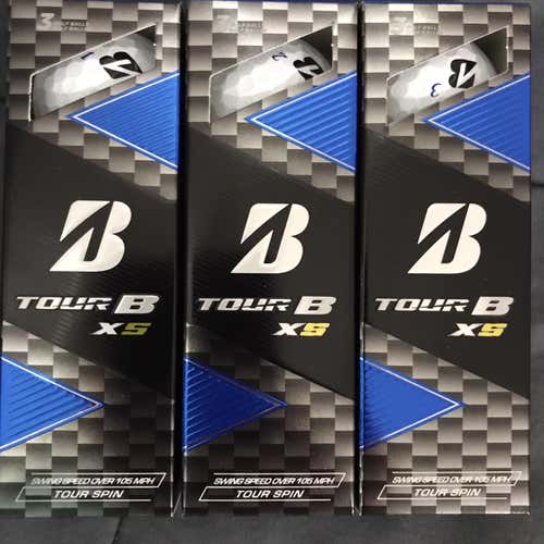 White New Bridgestone Tour B XS 9 Pack Balls