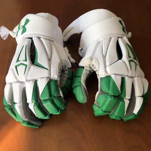 Notre Dame Lacrosse Used Saint Patrick’s Day Under Armour Command Pro 2 13" Lacrosse Gloves