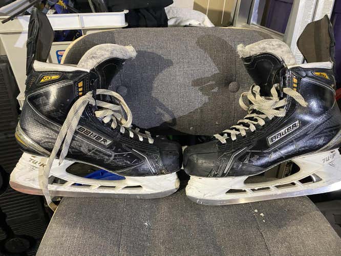Used Senior Bauer Supreme MX3 Hockey Skates Regular Width Pro Stock Size 10.5