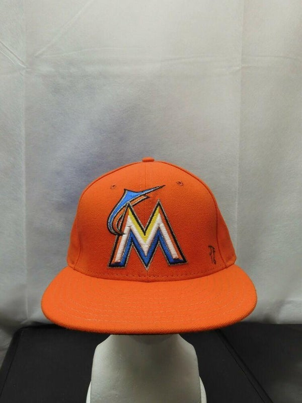 Miami Marlins New Era Road Cap Authentic Collection On-Field Low Profile 59FIFTY Fitted Hat - Orange