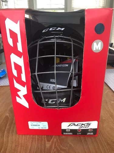 Black Very Good Medium CCM Tacks 310 Helmet