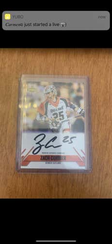 ZACH CURRIER Autographed Parkside MLL Card
