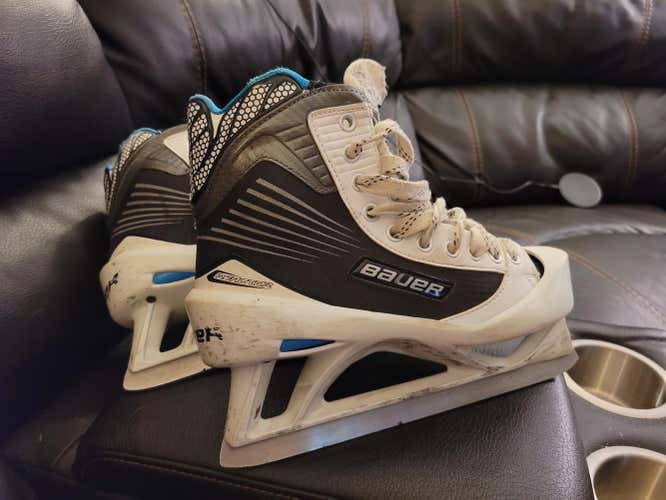 Used Senior Bauer Reactor 2000 Goalie Skates Regular Width Size 7.5