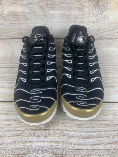 Nike Womens Air Max Plus TN Metallic Black Gold Sneakers Shoes 605112-055 Size 6
