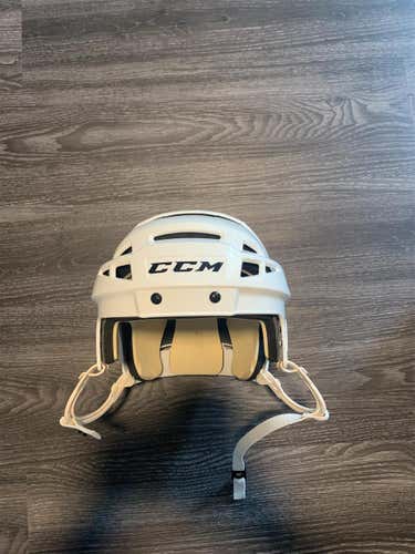 White Used Large CCM Vector V08 Pro Stock Helmet