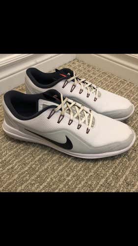 White Men's Size 12 (Women's 13) Nike Golf Shoes