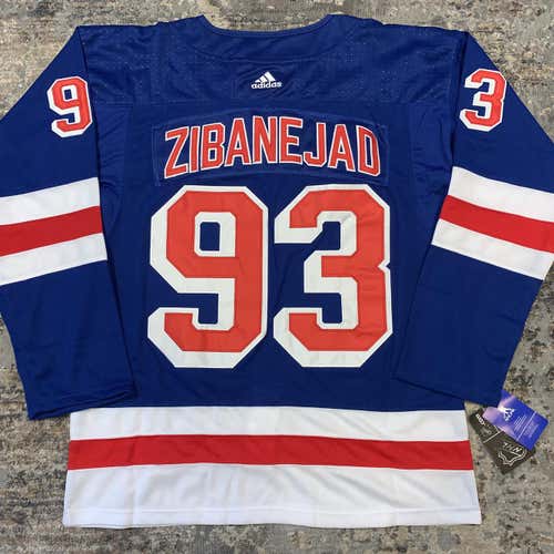 MIKA ZIBANEJAD #93 New York Rangers Home Blue Replica Adidas Jersey