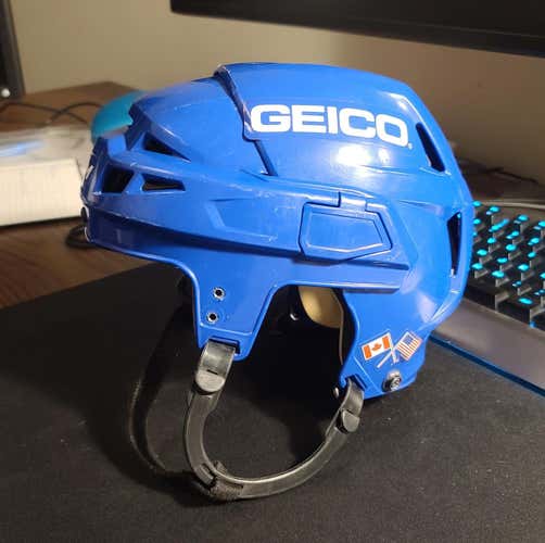 AHL Game Used Norfolk Admiral CCM v08 helmet - Joseph Cramarossa