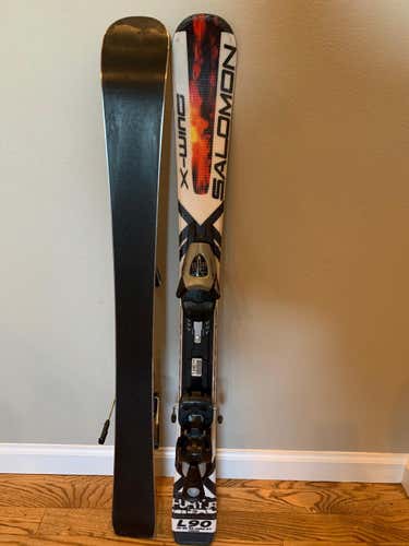Used Salomon X-Wing Fury Jr Skis With Bindings - 90cm