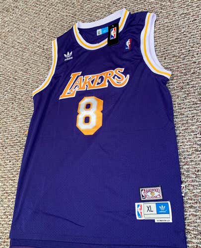 Kobe Bryant “8” Los Angeles Lakers Hardwood Classics Size XL Purple Jersey