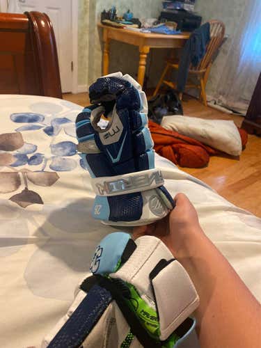 White New Player's Maverik M4 13" Lacrosse Gloves