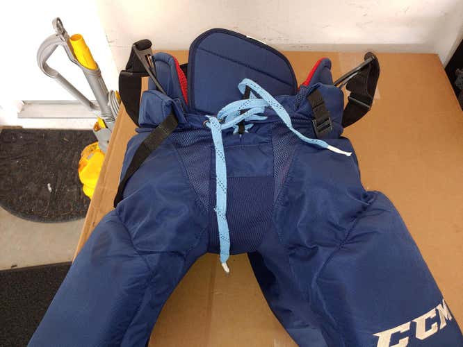 Blue Used Senior CCM UCLX Hockey Pants Pro Stock
