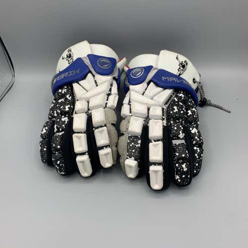 Blue Used Player's Maverik Maybach Deuce 13" Lacrosse Gloves
