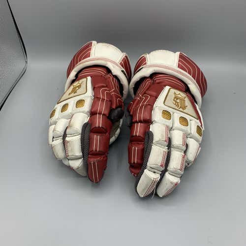 Red Used Player's Brine King II 13" Lacrosse Gloves