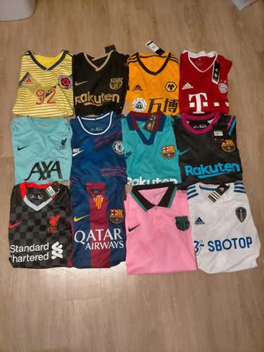 12 SOCCER JERSEY LOT ADIDAS NIKE PUMA ETC