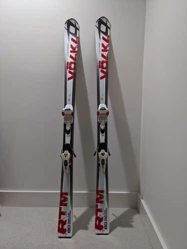 Used Men's 2012 Volkl RTM 80 Skis 171cm w/ Marker ipt WideRide Bindings. Good condition.