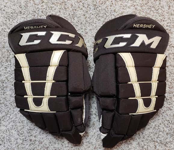 Pro Stock Hershey Bears CCM HG96XP Hockey Gloves Senior 14” Light Use
