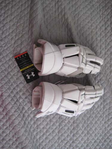 Under Armour Command Pro III 3 lacrosse gloves white NEW L large 13