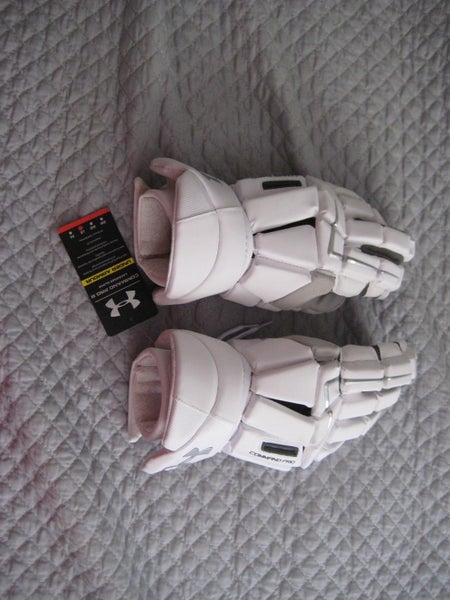 Under Armour Command Pro III 3 lacrosse gloves white NEW L large 13