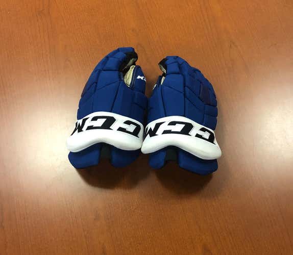 Blue Used Senior CCM HGTK Gloves 14" Pro Stock - #19 Chris Mueller