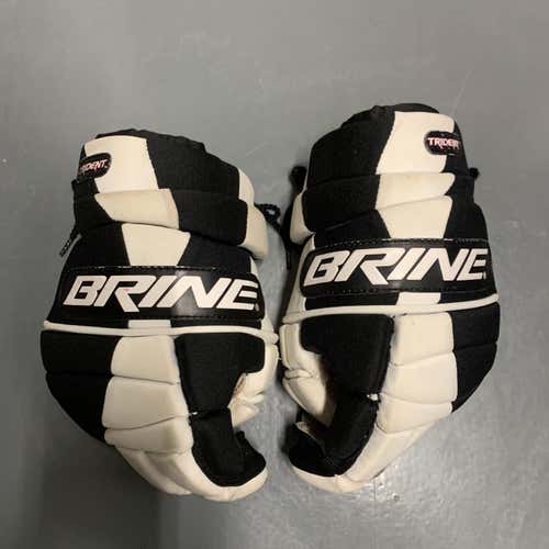 Black Used Brine Trident 10" Lacrosse Gloves