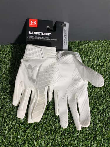 New Under Armour UA Spotlight Gloves size L WHITE