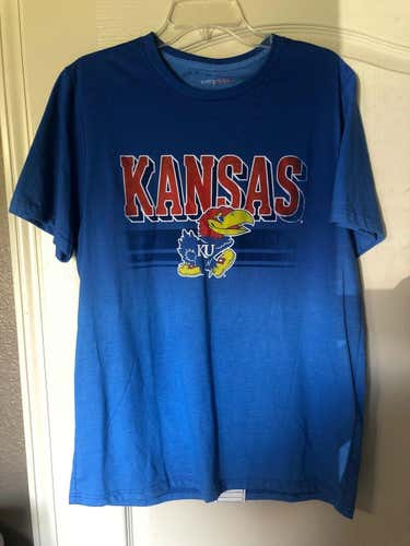 Kansas Jayhawks Men’s Camp David Short Sleeve Gradient Tee Shirt Large L