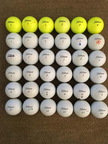 White Used Titleist Pro V1 36 Pack (3 Dozen) Balls
