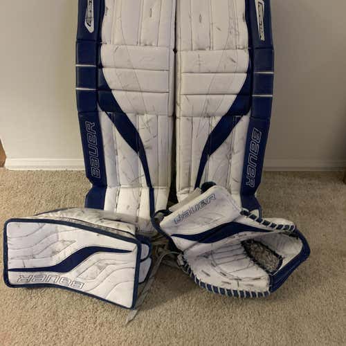 White And Blue Senior 32+2 Regular Reactor 2000  Goalie Full Set