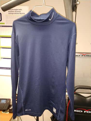 Blue XL Nike Baseball Mock Turtleneck