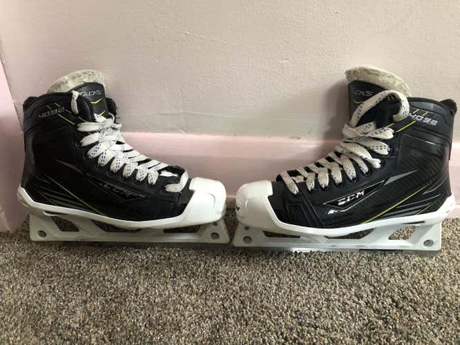 Used Senior CCM Tacks 4092 Hockey Goalie Skates Regular Width Size 8