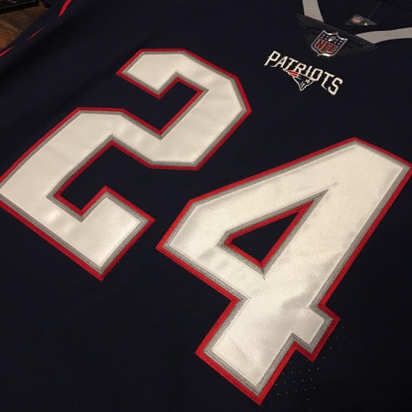 Stephon Gilmore #24 New England Patriots White Nike Game Jersey Sz XL