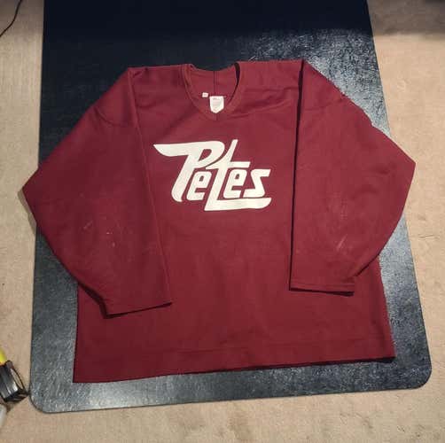 USED OHL Peterborough Petes Practice Jersey with Fight Strap. Size 54
