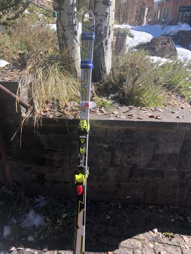 Used Fischer Racing RC4 World Cup GS Skis Max Din 16, rare minty 27m sidecut