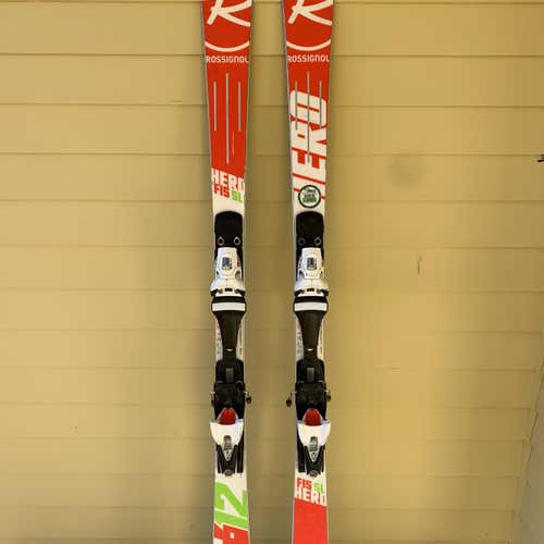 Used Rossignol Hero FIS SL Pro With Bindings Max Din 12 Skis