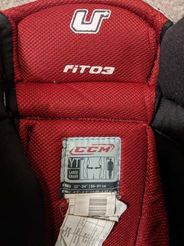 Black Used Youth Large CCM U+ Fit03 Hockey Pants