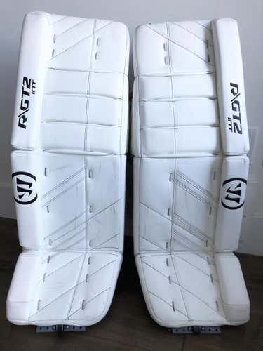 2020 Warrior Ritual R/GT2 Goalie Leg Pads 31 + 1 INT - Thigh rise 32” - ALL WHITE
