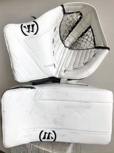New Demo | Warrior Ritual R/ GT SR Goalie Glove & Blocker | Senior Size | WHITE