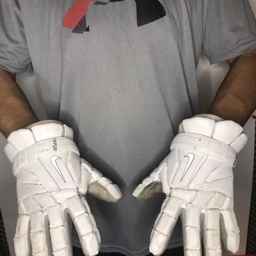 White Nike Vapor Elite 12" Lacrosse Gloves (Used)