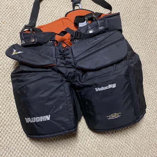 Black Senior Large Vaughn V5 7800 Hockey Goalie Pants