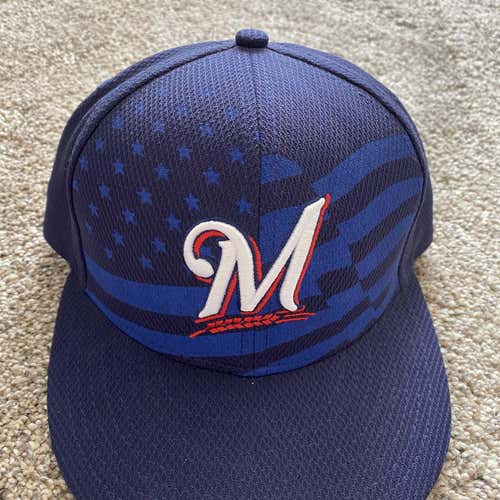 Milwaukee Brewers 4th Of July Fitted Hat (7 1/4)