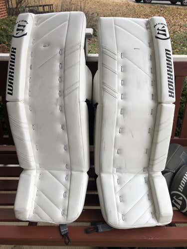 White Used Senior 33" Warrior Ritual G3 Goalie Leg Pads