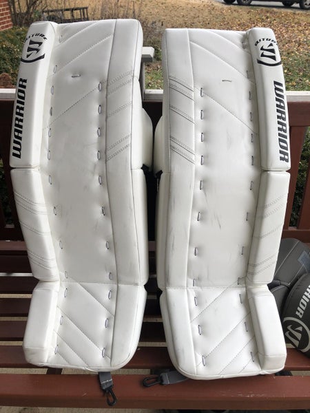 White Used Senior 33" Warrior Ritual G3 Goalie Leg Pads