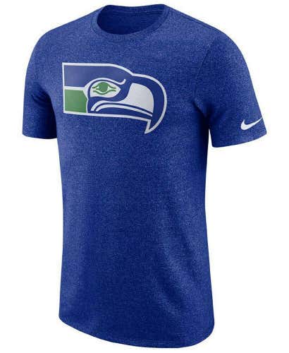 new Nike Seattle Seahawks Heathered blue Marled historic logo T-shirt mens XXL