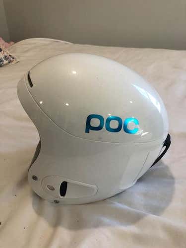 White Used Unisex Medium POC Skull X Helmet -- 55-56 CM