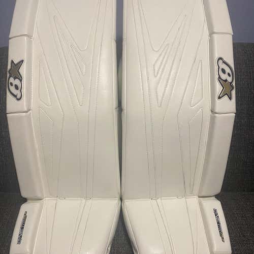 White Senior 34" Brian's GNETiK 8.0 Goalie Leg Pads