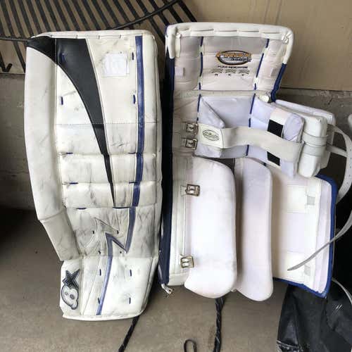White Senior 33"+2 Regular Zero G Pro Stock Goalie Full Set