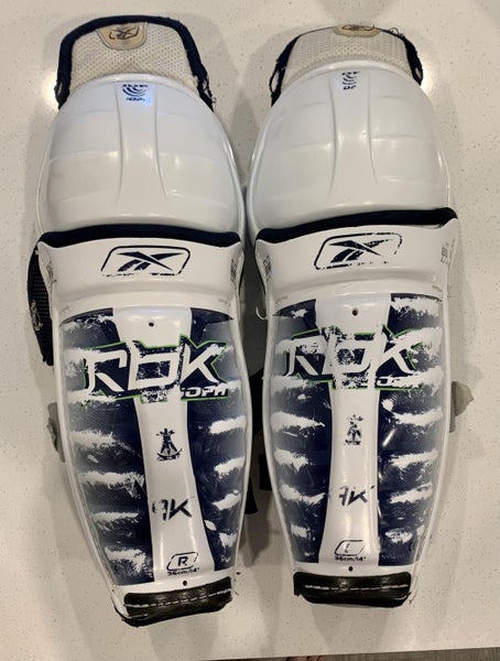 Used Senior Reebok 9K Shin Pads, Size 14”
