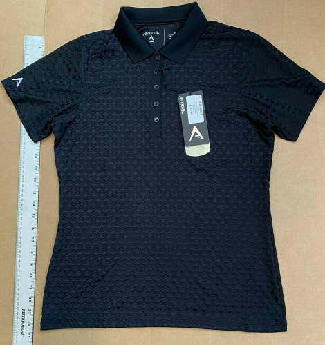 Antigua Women's Jewel Short Sleeve Golf Polo Shirt Black Ladies Medium M #73083